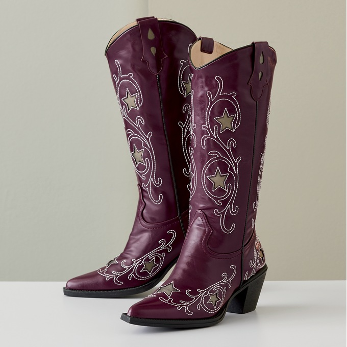 Midnight Velvet Star Cowgirl Boot