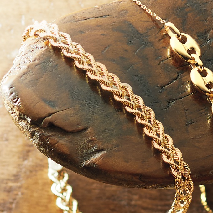 10K Gold Rope Bracelet, , large