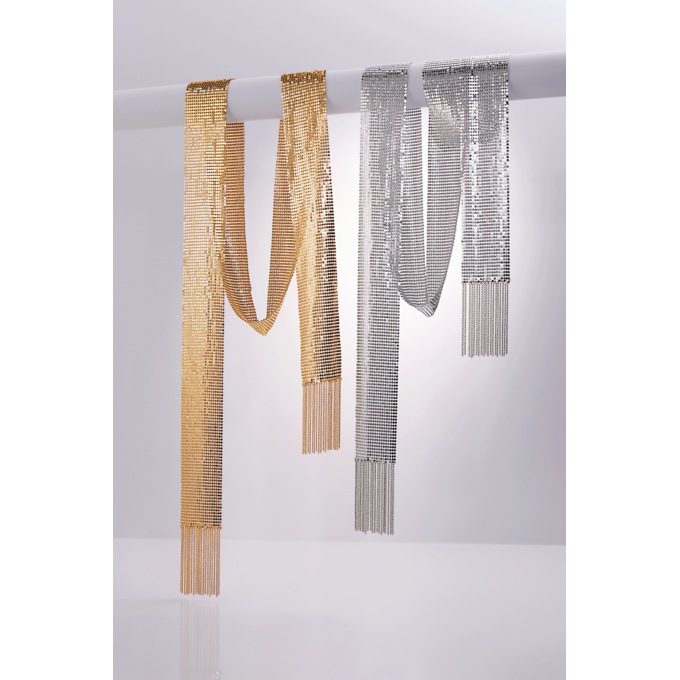 Embellished Aluminum Scarf, , large