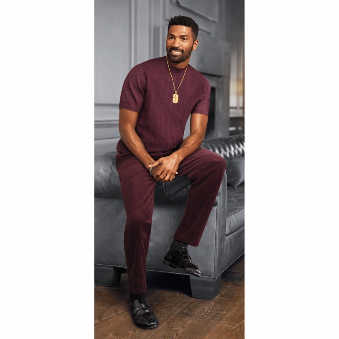 Noah Short-Sleeve Mock-Neck Sweater, , large