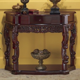 Carved Curved Console Table, , large