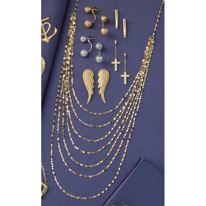 10K Gold 7-Strand Necklace, , large