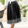 Pleated Faux Leather Skirt, , large