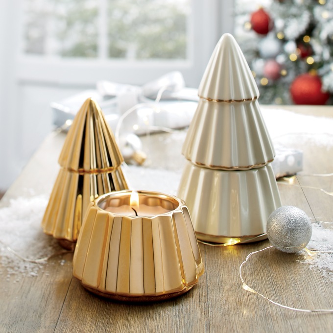 Gilded Christmas Tree Candle, , large