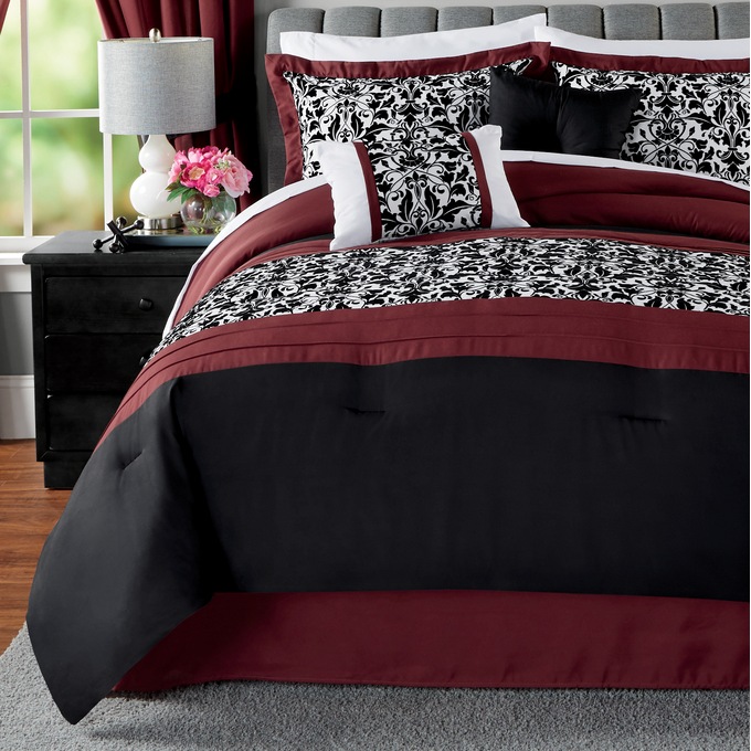 Camden Flocked 10-Piece Bed Set, , large