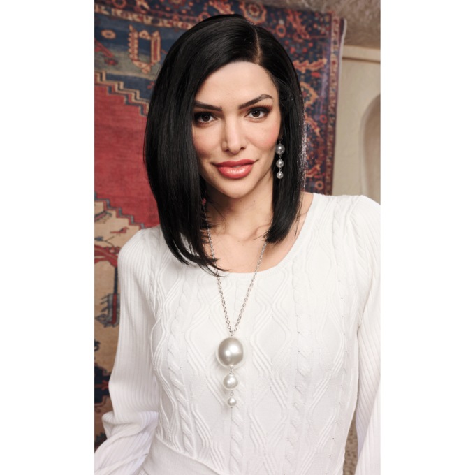 Faux-Pearl Drop/Long Necklace & Earring Set, , large