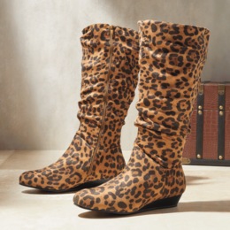 Amanda D&#39;laurie Leopard Scrunch Boot, , large