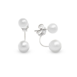 10K Gold Front/Back Ball Post Earrings, , large