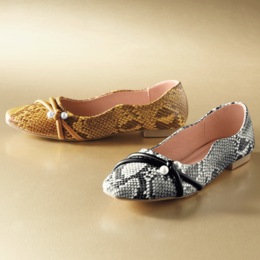 Classique Snake and Pearl Flat, , large