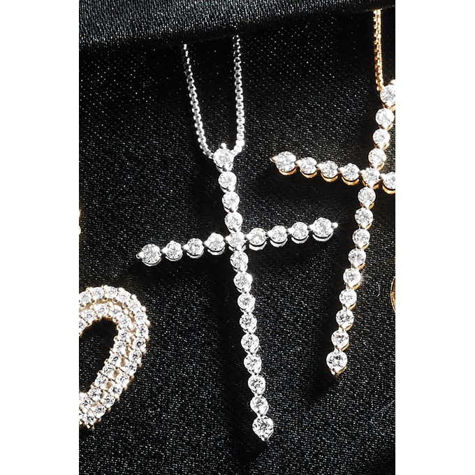 Lab-Created Diamond Cross Pendant  - .50 CTTW, , large