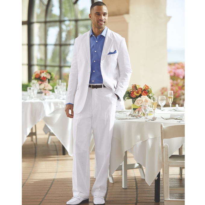 Linen Blend Suit By Steve Harvey Midnight Velvet