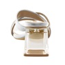 Classique Glitter Rope Slide Sandal with Mini Rhinestones and Chunky 2.5" Heel, Silver, large