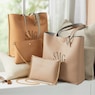 Personalized 2-piece Reversible Tote Set, Sage Tan, large