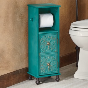 Embossed Floral Toilet Paper Holder, , large