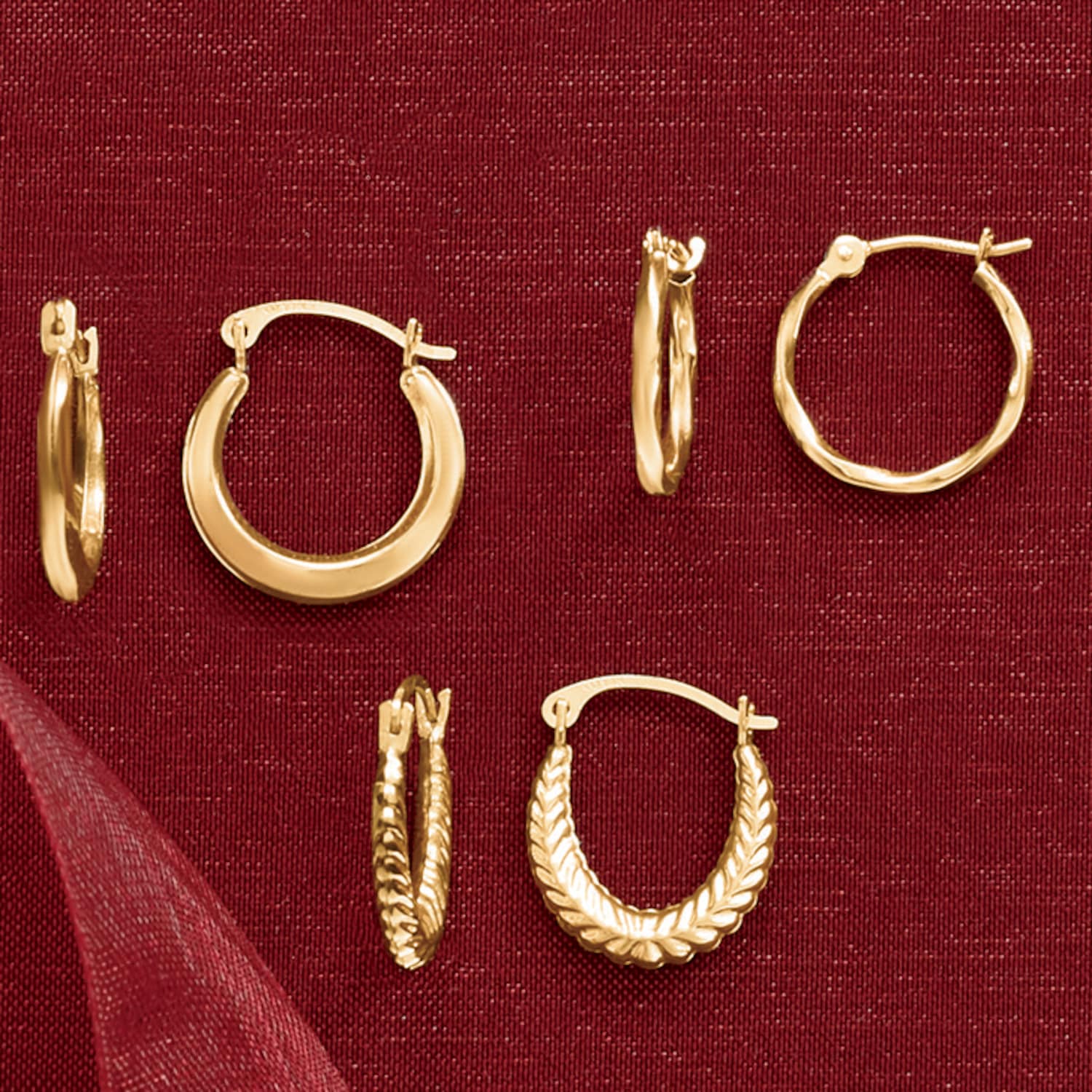 Mini gold hoops set clearance