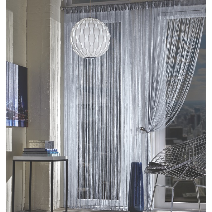 Stardust Lounge Shimmer String Panel Midnight Velvet Stardust Lounge Shimmer String Panel, Shimmer Curtain Panels