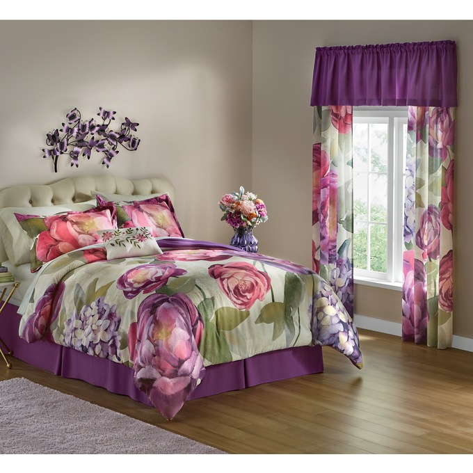 Spring Bouquet Comforter Set, Accent Pillow and Window Treatments, , large