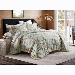 Queenie Tropical Floral 3-Piece Comforter Set, , large