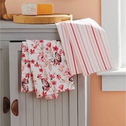 Set of 2 Romantic Kitchen Dish Towels, , large