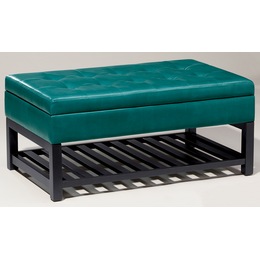 Hudson Storage Bench, Teal, large