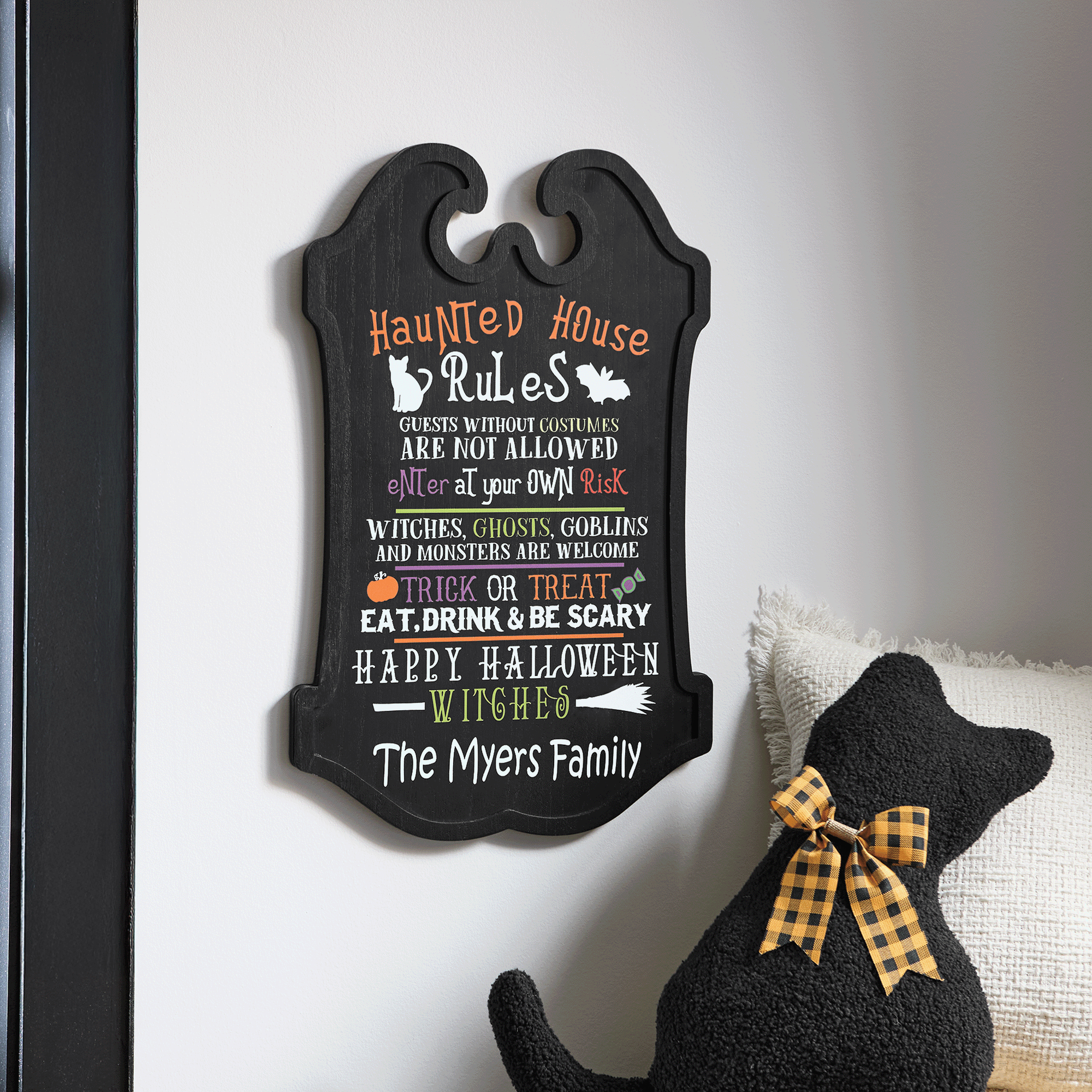 Haunted House Rules Halloween Wall Sign, , large