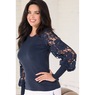 Farah Floral Sweater, Navy Blue, large