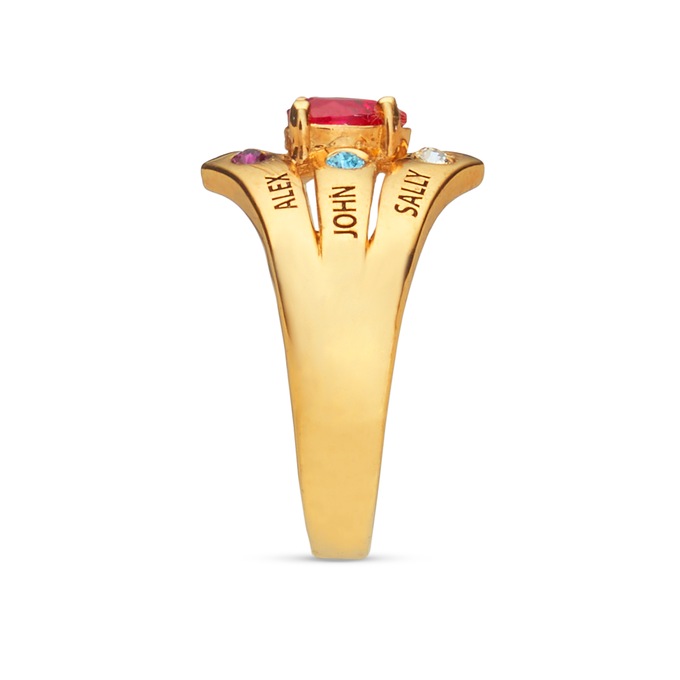 Mom & Family Birthstones Ring, , large