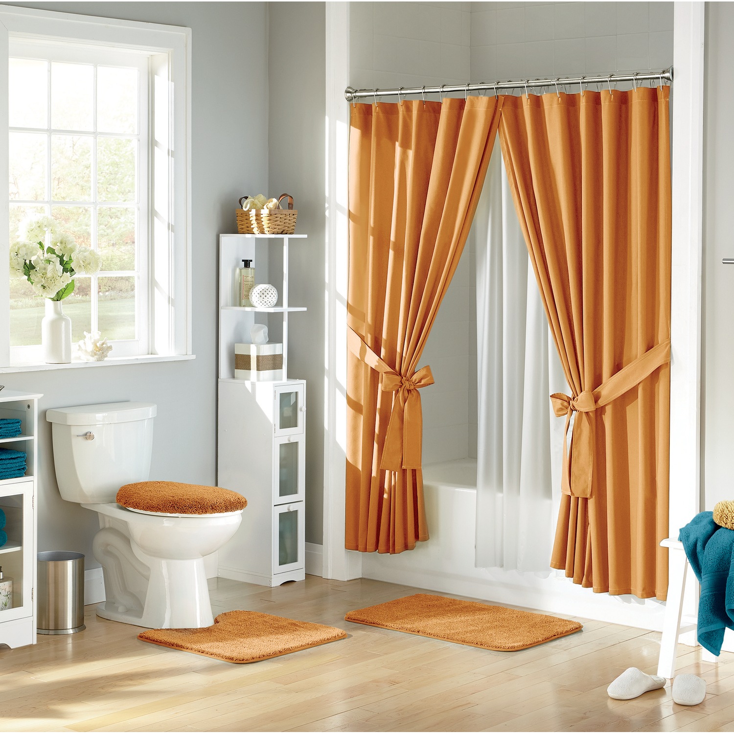 Traditions Cross Over Shower Curtain Midnight Velvet
