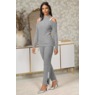 Buckled-Up Sweater-Knit Pant Outfit with Faux-Leather Strap and Buckle Detail, , large