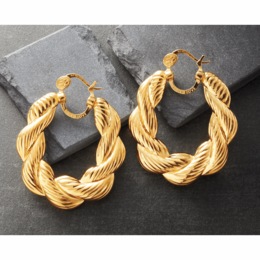 Sister Love Large Chunky Rope Hoops, , large