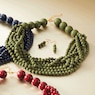 Beaded Multi-Strand Necklace and Earring Set, , large