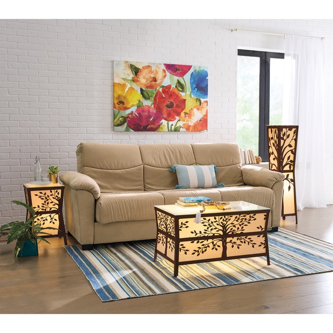 Super Plush Convertible Sofa Bed with Storage, Tan, large
