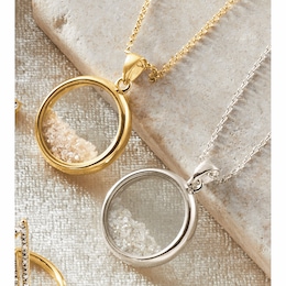 Diamond Chip Round Pendant, , large