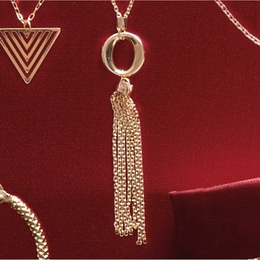 10K Gold Tassel Pendant, , large