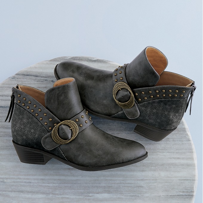 Laser Cut Buckle Bootie, , large