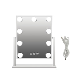 LED Vanity Makeup Mirror with Adjustable Light Temperature Settings, , large