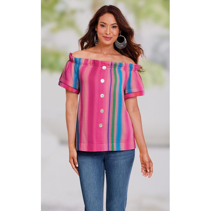 Shores Off-Shoulder Top, , large