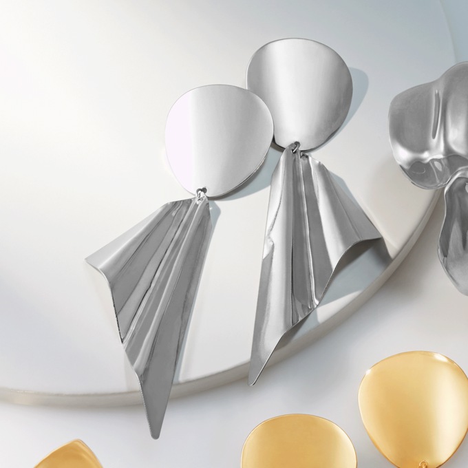 Wave/Drop Earrings, , large