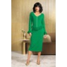 Sandie Faux-Pearl Sweater-Knit Midi Sheath Dress with Pointelle Ruffles, , large