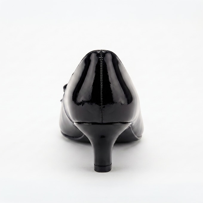 Midnight Velvet Cutout Bow Kitten Heel, Black Patent, large