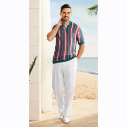Stacy Adams Zippered Polo, , large