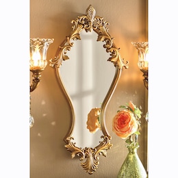 Ophelia Ornate Wall Mirror with Goldtone Frame, , large