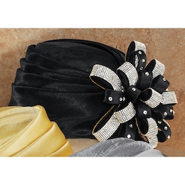 Embellished Flower Turban, , large