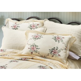 Grace Crochet Lace Embroidered Standard Sham, , large