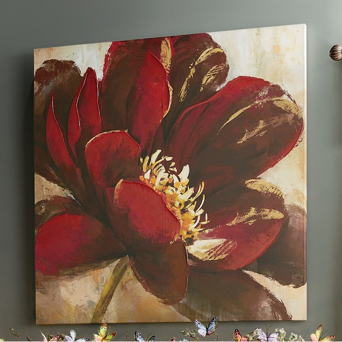 Ruby Bloom Floral Canvas, , large