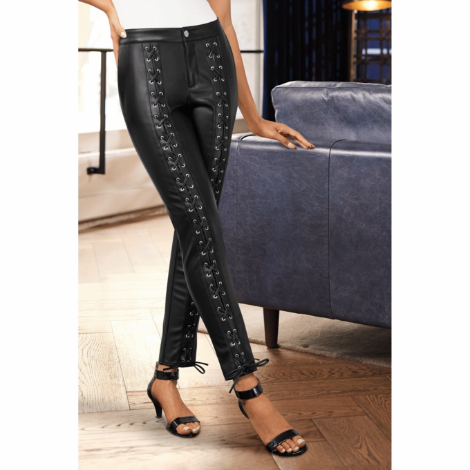 Faux Patent Back-Zip Sandal with Heel, Black, large