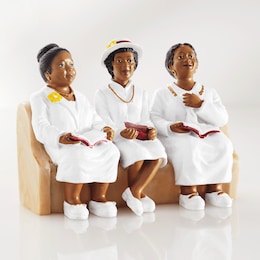 Church Pew Ladies Religious Collectible Figurine, , large