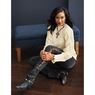 Nora Ribbed Women's Sweater with Pointelle Balloon Sleeves and Mockneck, , large