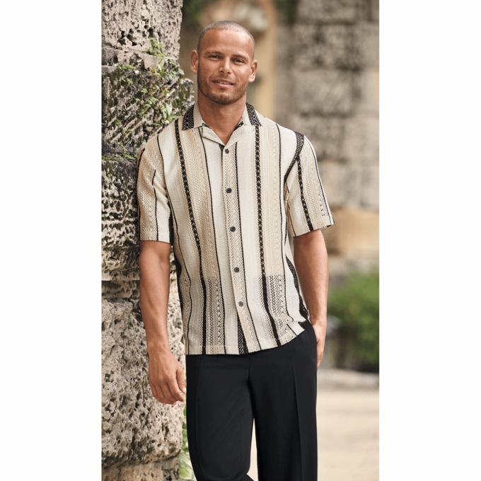 Stacy Adams Lacy Knit Shirt, , large