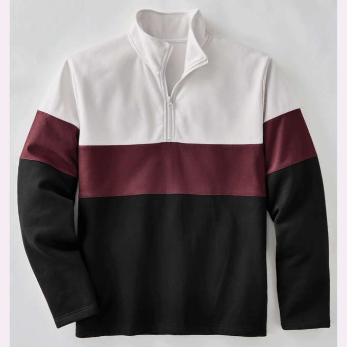 Colorblock Fleece 1/4-Zip Pullover, , large